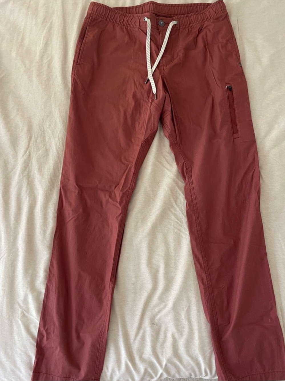 Vuori Mens Ripstop Slim Fit Pants Organic Cotton Canyon Red Sz Lg Travel Hiking